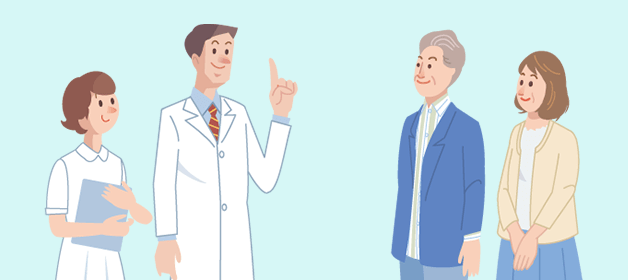 キイトルーダ®と化学療法の特に注意すべき副作⽤について話しているイメージ
