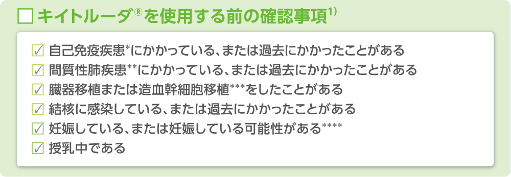キイトルーダ®を使用する前の確認事項