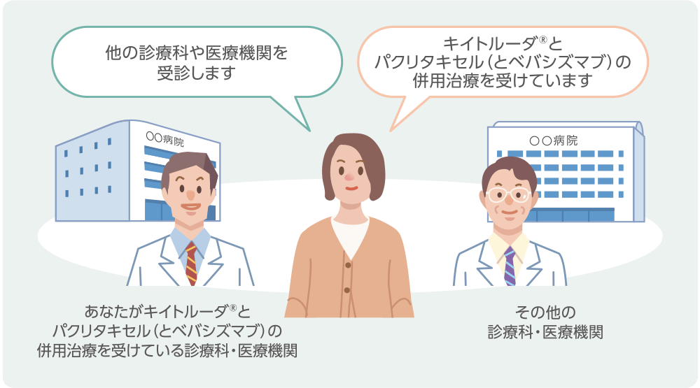 治療中、他の医療機関を受診する場合のイラスト